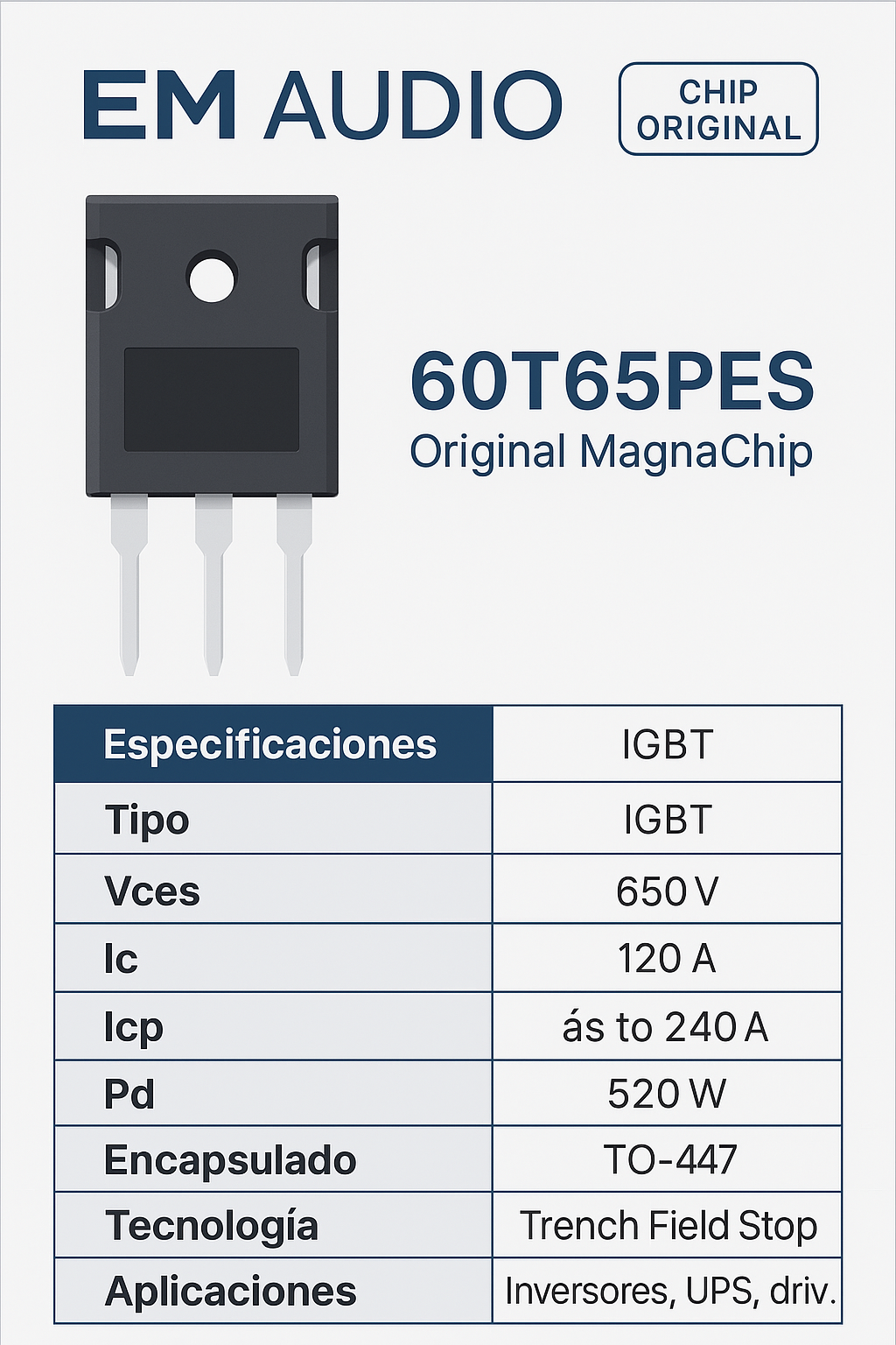 IGBT 60T65PES - Original MagnaChip