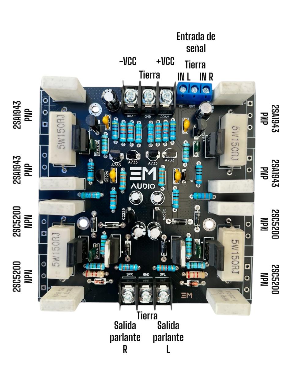 Tarjeta Amplificadora Zener Plus 8 Transistores Stereo