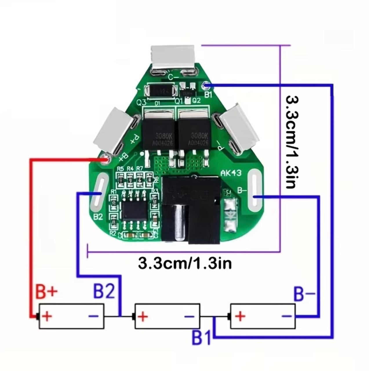 BMS PARA BATERIA 18650 PARA TALADRO 12V