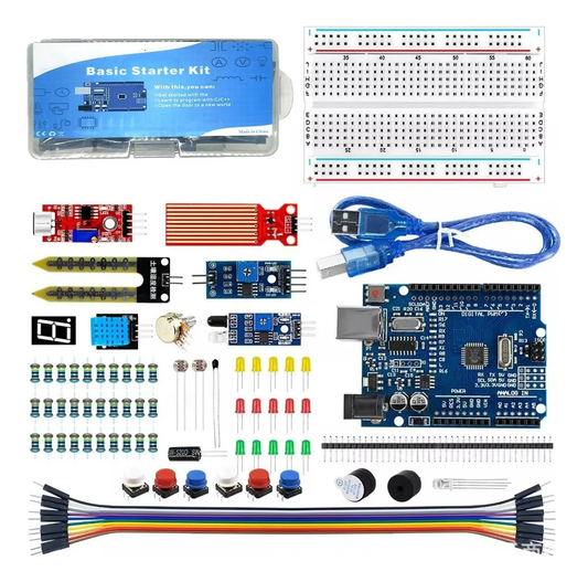 Kit Arduino UNO R3 Básico de Aprendizaje con Sensores y Componentes Electrónicos